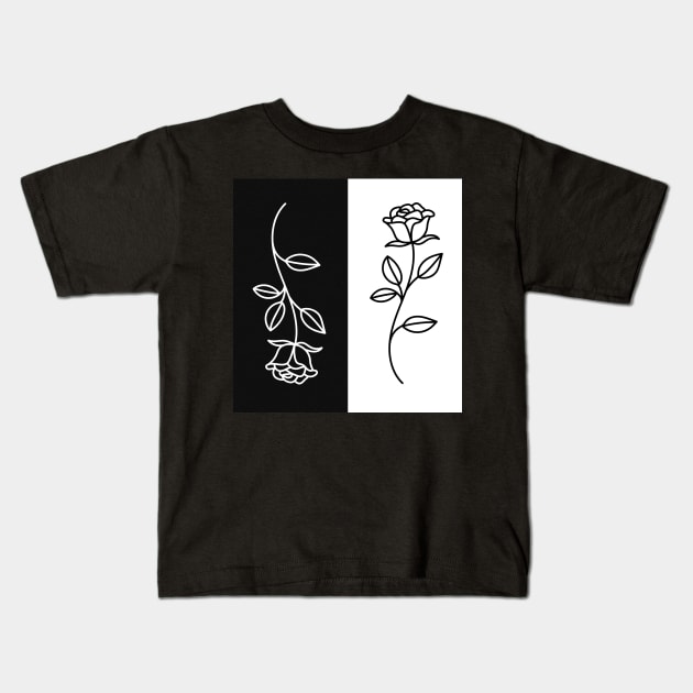 Inverted Roses Kids T-Shirt by LylaLace Studio